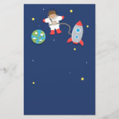 Astronaut, raketschip, buitenruimte, voor jongens briefpapier (Voorkant)
