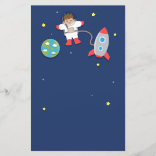 Astronaut, raketschip, buitenruimte, voor jongens briefpapier