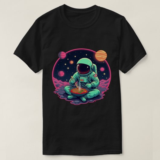 "Astronaut Ramen Noodle  – Leuke Ruimte Grafiek T-shirt (Design voorkant)