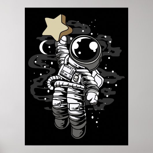 Astronaut Reaching for the Star Poster (Voorkant)
