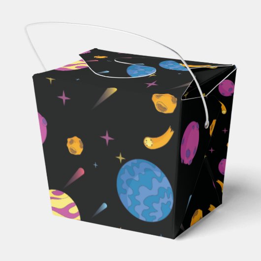 Astronaut reizen Galaxy Verjaardag gunstbox Bedankdoosjes (Achterkant)