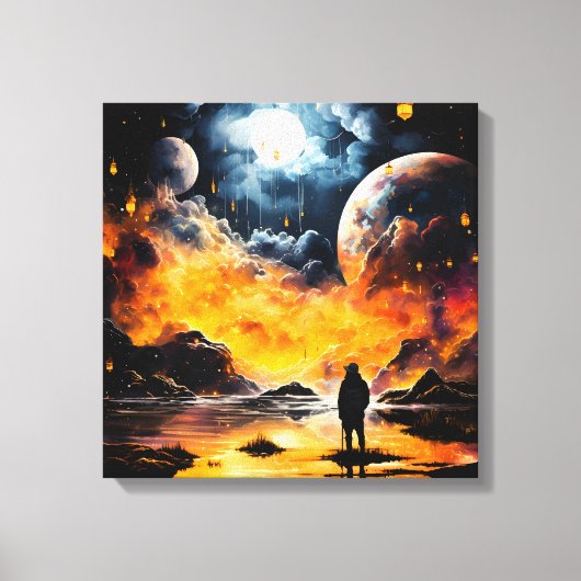 Astronaut Reiziger Kosmische Horizon Reis Canvas Afdruk (Voorkant)