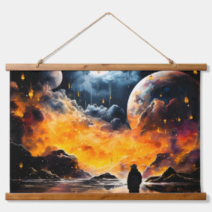Astronaut Reiziger Kosmische Horizon Reis Hangend Wandkleed