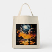 Astronaut Reiziger Kosmische Horizon Reis Tote Bag (Achterkant)