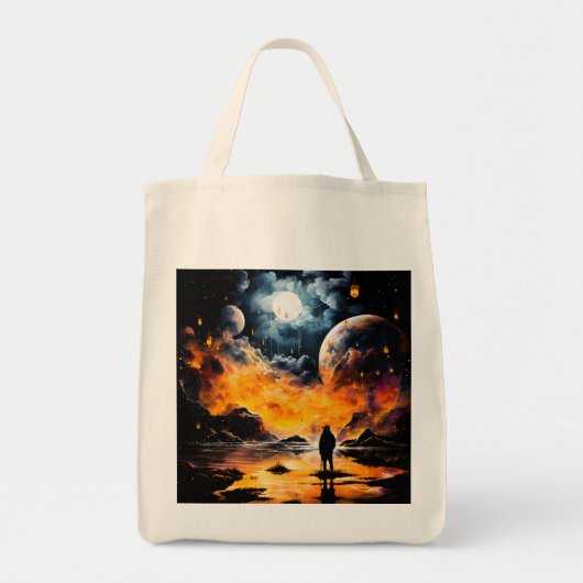 Astronaut Reiziger Kosmische Horizon Reis Tote Bag (Voorkant)