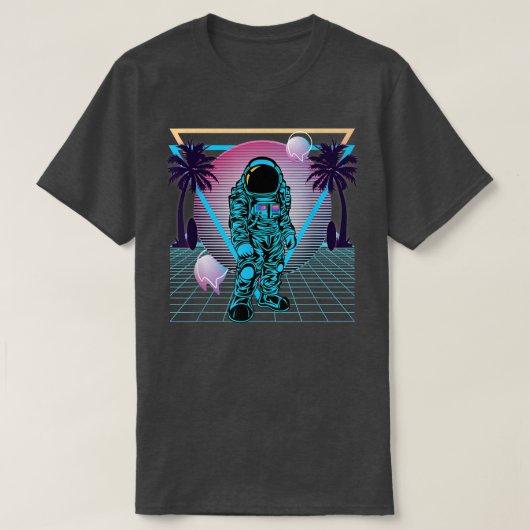 Astronaut Retro Vaporwave 80s Aesthetische T-Shirt (Design voorkant)