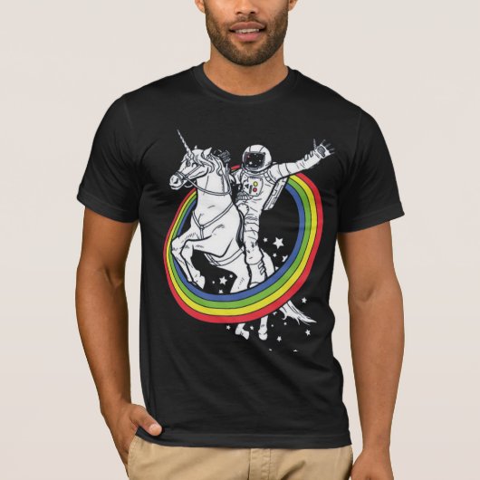 Astronaut Ridder Eenhoorn T-Shirt (Voorkant)