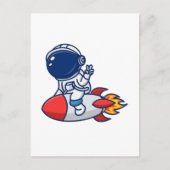 Astronaut Ride A Rocket Briefkaart (Voorkant)