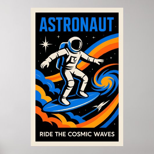 Astronaut: Ride the Cosmic Waves Poster (Voorkant)