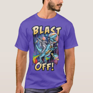 Astronaut Riding a Dinosaur Farage a Rainbow in S T-shirt