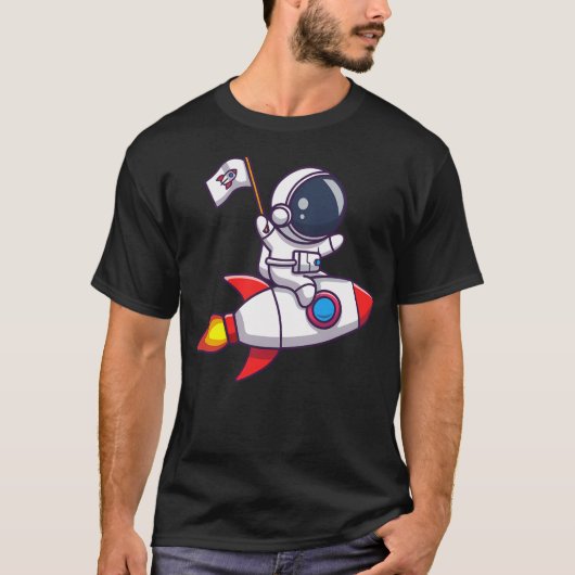 Astronaut Riding a Rocket T-shirt (Voorkant)