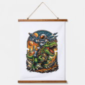 Astronaut Riding a T-Rex – Epic Space Dinosaur Hangend Wandkleed (Voorkant)