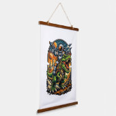 Astronaut Riding a T-Rex – Epic Space Dinosaur Hangend Wandkleed (Gebogen)