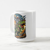 Astronaut Riding a T-Rex – Epic Space Dinosaur Koffiemok (Voorkant links)