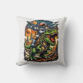 Astronaut Riding a T-Rex – Epic Space Dinosaur Kussen