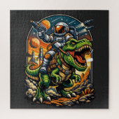 Astronaut Riding a T-Rex – Epic Space Dinosaur Legpuzzel (Verticaal)
