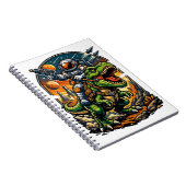 Astronaut Riding a T-Rex – Epic Space Dinosaur Notitieboek (Rechterzijde)