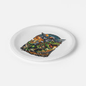 Astronaut Riding a T-Rex – Epic Space Dinosaur Papieren Bordje (Gekanteld)