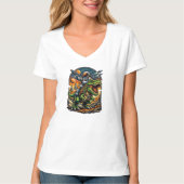 Astronaut Riding a T-Rex – Epic Space Dinosaur T-shirt (Voorkant)
