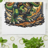 Astronaut Riding a T-Rex – Epic Space Dinosaur Theedoek (Gevouwen)