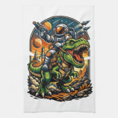 Astronaut Riding a T-Rex – Epic Space Dinosaur Theedoek (Verticaal)