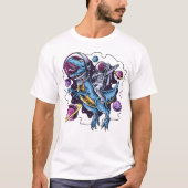 Astronaut Riding a T-Rex T-Shirt (Voorkant)