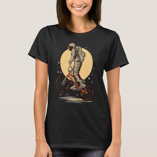 Astronaut Riding Bmx Moon Space Boys Girls Kids As T-shirt (Voorkant)