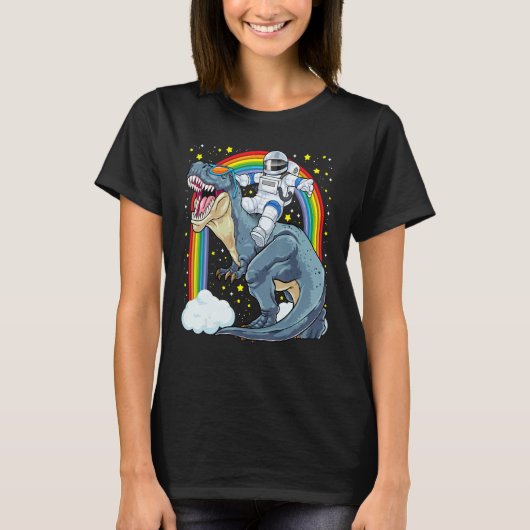 Astronaut Riding Dinosaur Rex Astro Space Dino Pre T-shirt (Voorkant)