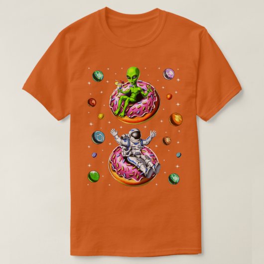 Astronaut Riding Donut T-shirt (Design voorkant)