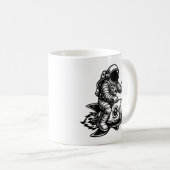 Astronaut Riding on Rocket Koffiemok (Voorkant rechts)