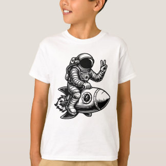 Astronaut Riding on Rocket  T-shirt