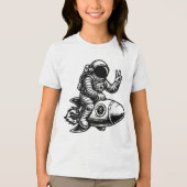 Astronaut Riding on Rocket  Tri-Blend Shirt (Voorkant)