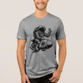 Astronaut Riding on Rocket Tri-Blend Shirt (Voorkant)