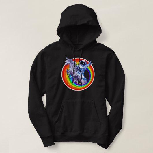 Astronaut Riding Rainbow Unicorn NASA LGBT Spacema Hoodie (Design voorkant)
