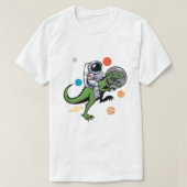 Astronaut Riding Rex Dinosaurus Astro Space T-shirt (Design voorkant)