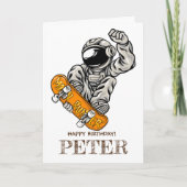 Astronaut Riding SKATEBOARD Kaart (Voorkant)