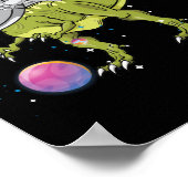 Astronaut Riding T-Rex Dinosaur Astro T-Rex Poster (Hoek)