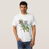 Astronaut Riding T-Rex Dinosaur Astro T-Rex Space  T-shirt (Voorkant volledig)