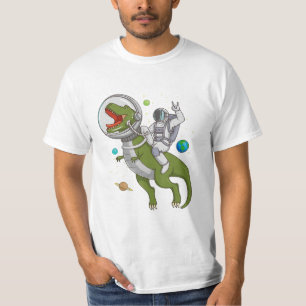 Astronaut Riding T-Rex Dinosaur Astro T-Rex Space  T-shirt