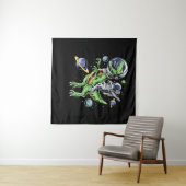 Astronaut Riding T-Rex Dinosaur Astro T-Rex Space Wandkleed (In Situ (horizontaal))