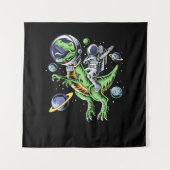 Astronaut Riding T-Rex Dinosaur Astro T-Rex Space Wandkleed (Voorkant)