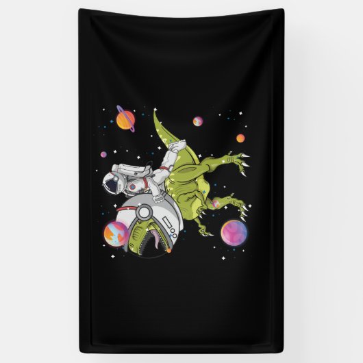 Astronaut Riding T-Rex Dinosaur Astro T-Rex Spandoek (Verticaal)