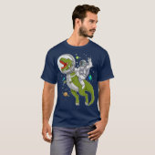 Astronaut Riding T-Rex Dinosaurus Astro T-Rex Gift T-shirt (Voorkant volledig)