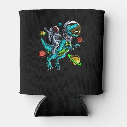 Astronaut Riding T-Rex Dinosaurus Blikjeskoeler (Voorkant)