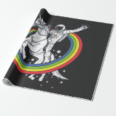 Astronaut Riding Unicorn Cadeaupapier (Uitgerold)