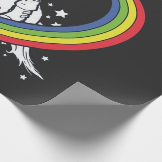 Astronaut Riding Unicorn Cadeaupapier (Hoek)