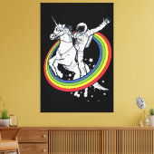 Astronaut Riding Unicorn Canvas Afdruk (Insitu (Woonkamer))