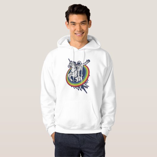 Astronaut Riding Unicorn Hoodie (Voorkant volledig)