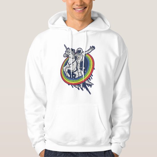 Astronaut Riding Unicorn Hoodie (Voorkant)
