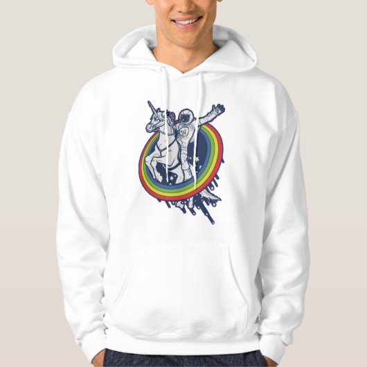 Astronaut Riding Unicorn Hoodie (Voorkant)